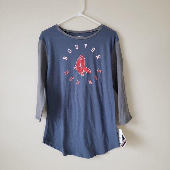 Boston Red Sox Women's Size Medium 3/4 Sleeve T Shirt MLB Blue NWT - Picture 1 of 11